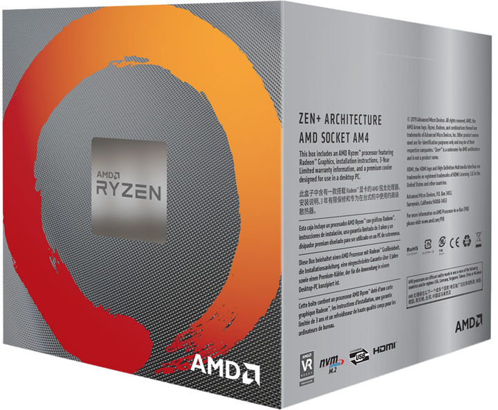 Процессор AMD Ryzen 5 3400G (YD3400C5FHBOX)  Фото №1